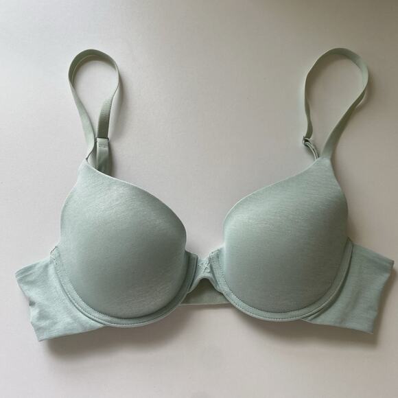 Victoria's Secret Uplift Semi Demi Bra Light Green Size 32B Padded Underwire - Picture 1 of 8